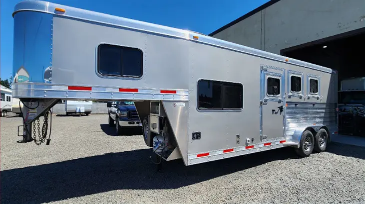 Oversized horse trailer after repairs